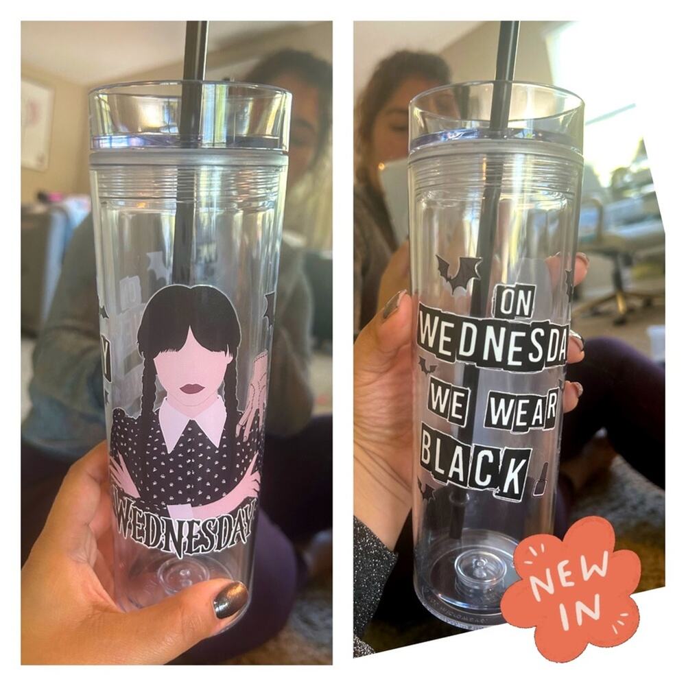 Wednesday Addams 16oz Acrylic Tumbler On Wednesdays We Wear Black Cup
